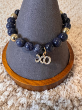 Blue Sapphire With Diamonds and 14k Gold Balls